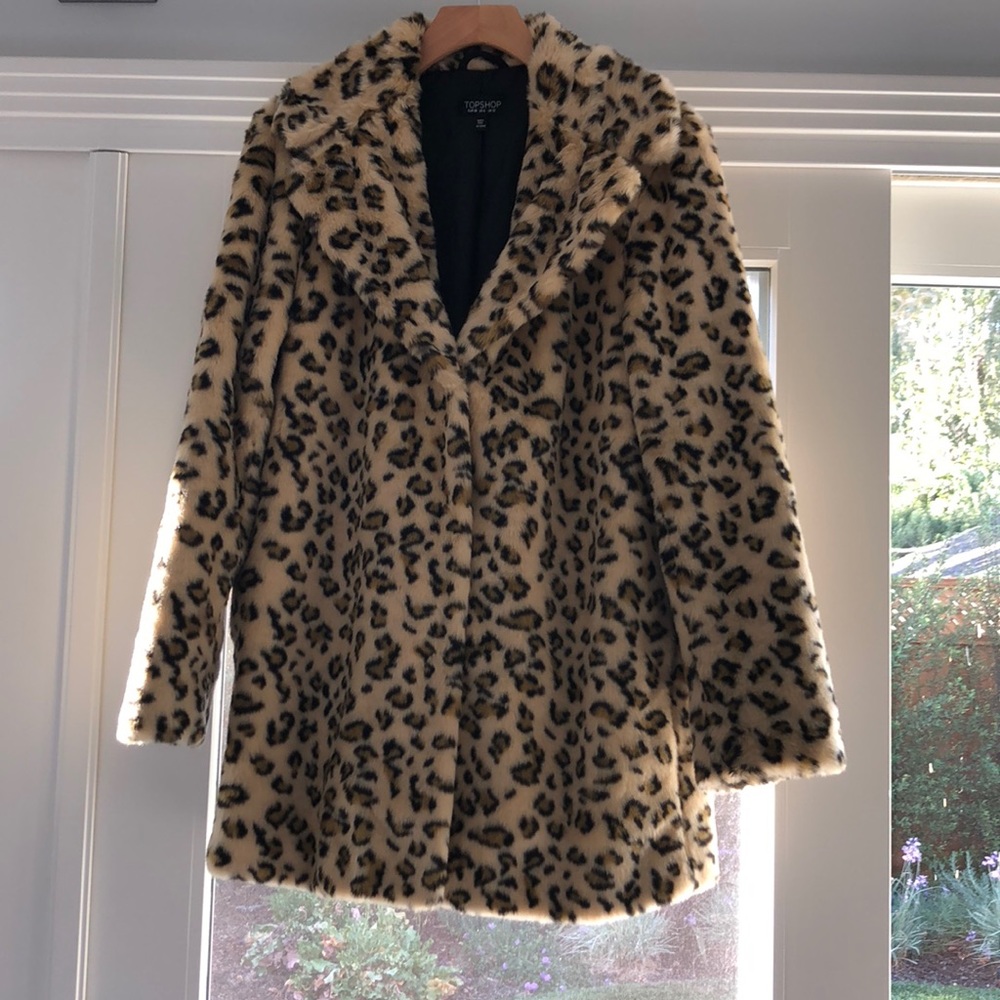Topshop Leopard Faux Fur Coat - Picture 5 of 6
